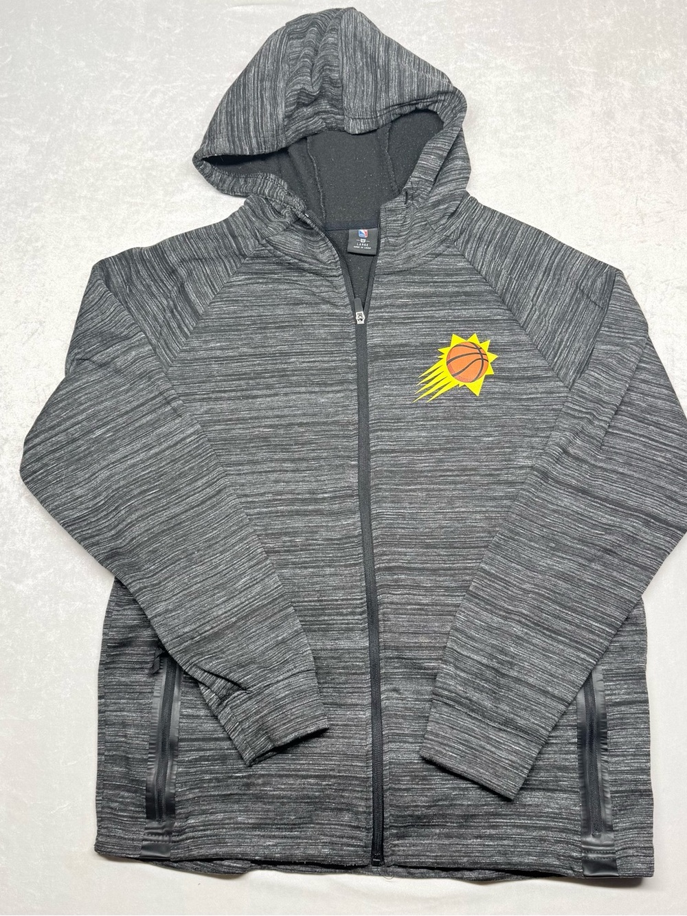 Phoenix Suns NBA Gray Heather Full-Zip Hoodie size large